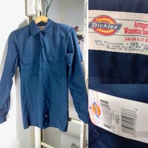 Blue Dickies Button Down Work Shirt